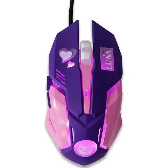 Gaming USB Wired Mouse Pink Computer Professional 2400 DPI Mouse