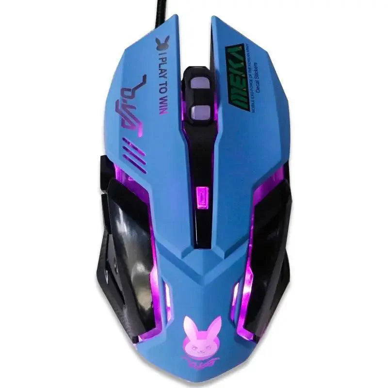 Gaming USB Wired Mouse Pink Computer Professional 2400 DPI Mouse
